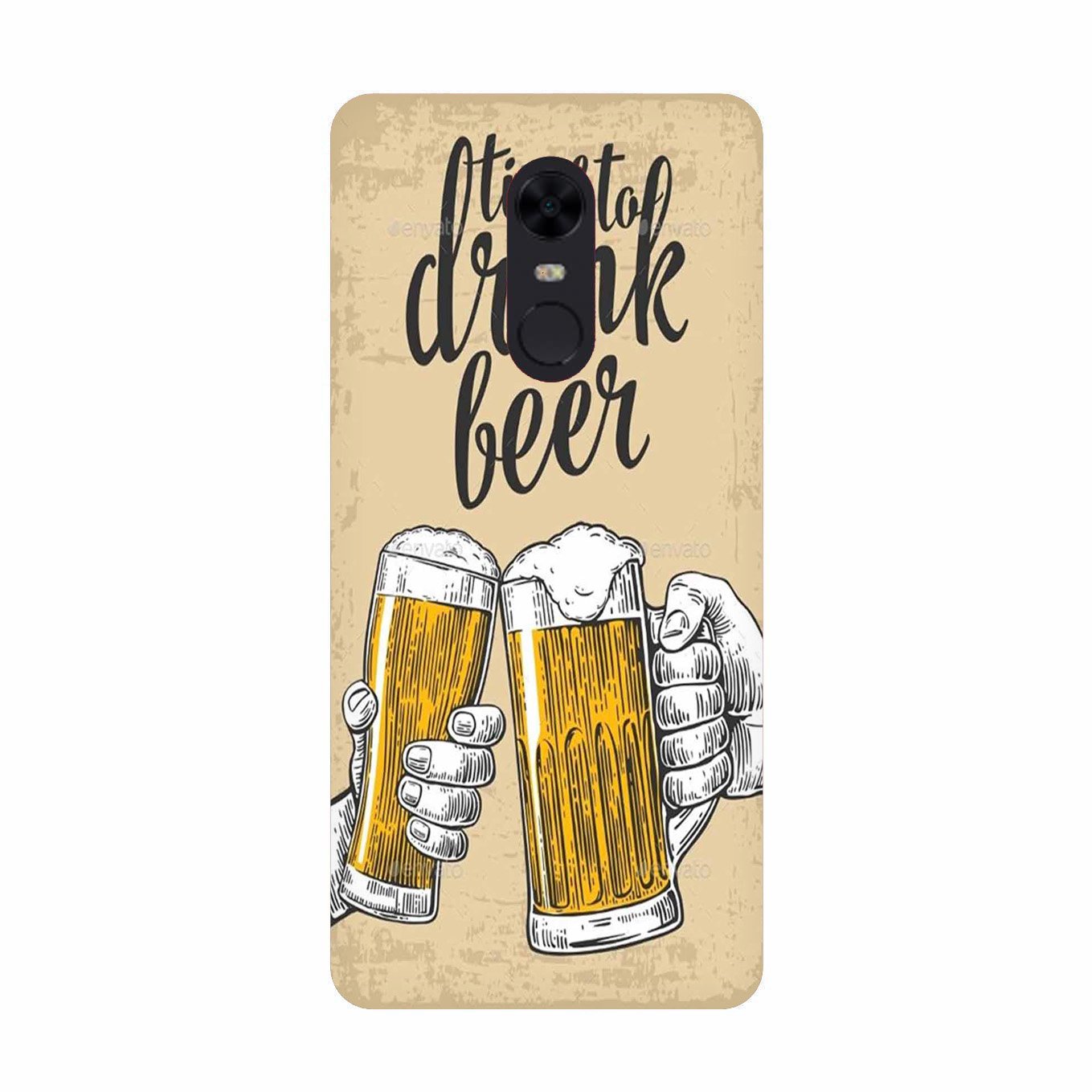 Drink Beer Mobile Back Case for Redmi Note 4(Design - 328)