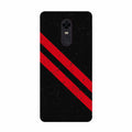 Black Red Pattern Mobile Back Case for Redmi Note 4  (Design - 373)