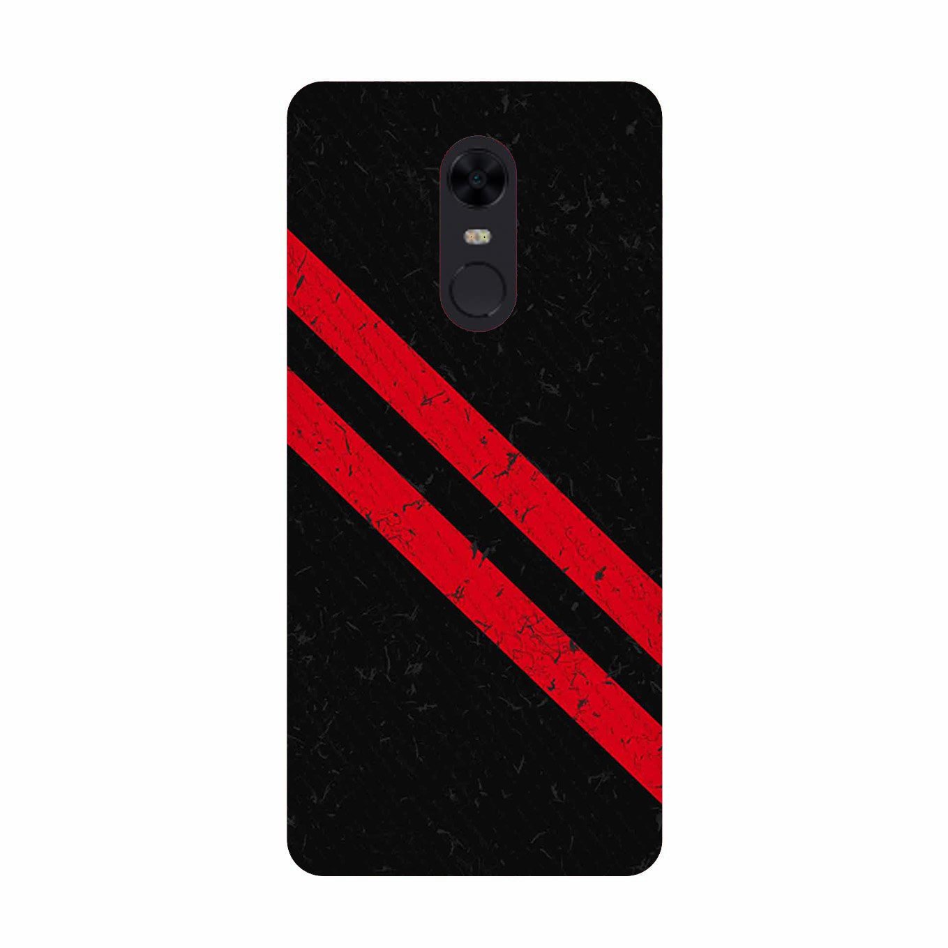 Black Red Pattern Mobile Back Case for Redmi 5  (Design - 373)