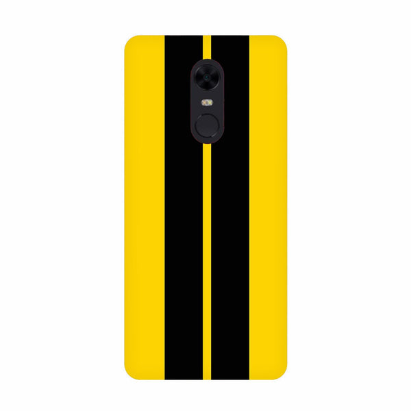 Black Yellow Pattern Mobile Back Case for Redmi Note 4  (Design - 377)