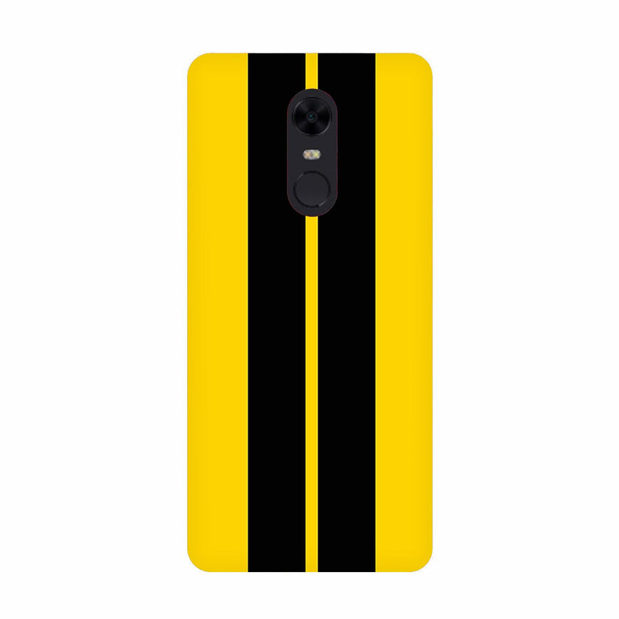 Black Yellow Pattern Mobile Back Case for Redmi Note 4  (Design - 377)