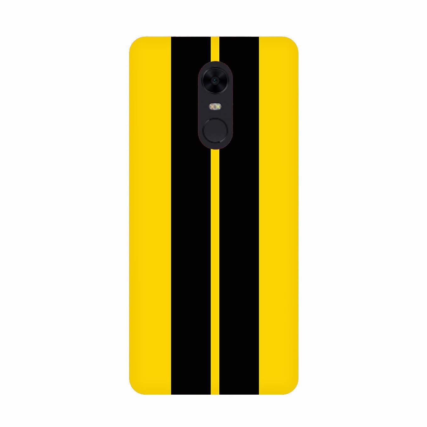 Black Yellow Pattern Mobile Back Case for Redmi 5  (Design - 377)