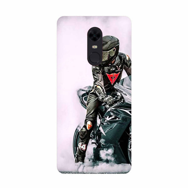 Biker Mobile Back Case for Redmi 5  (Design - 383)