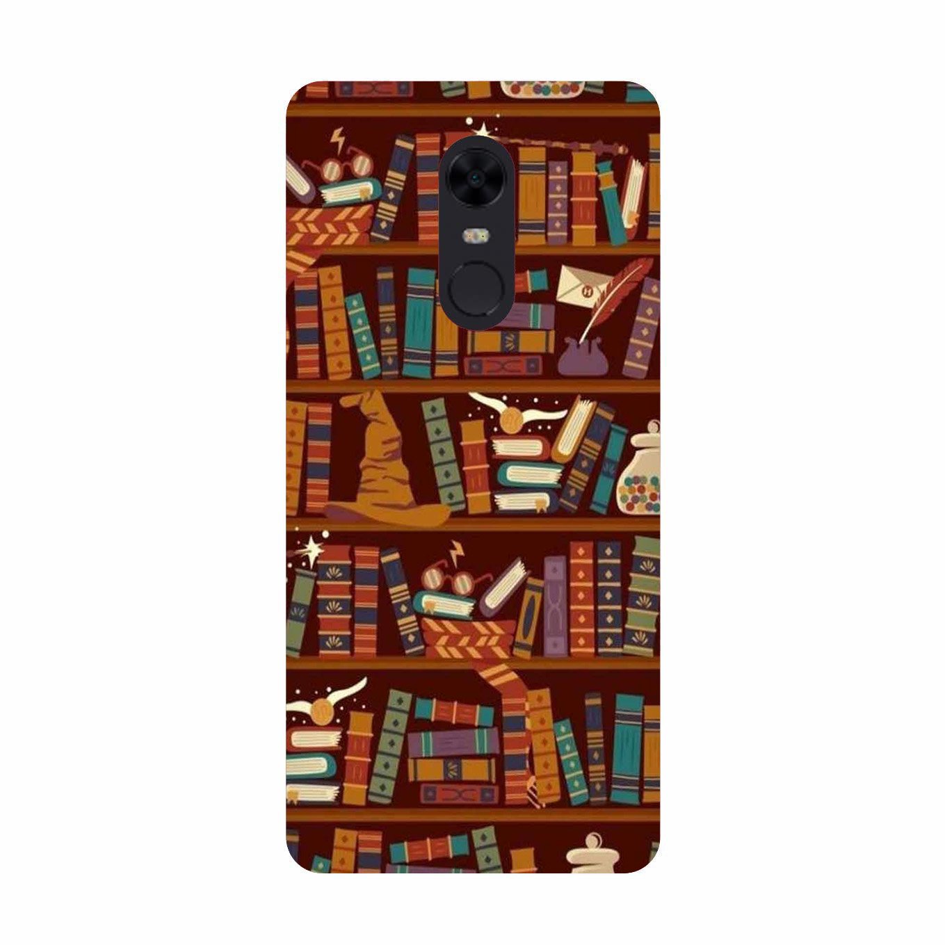Book Shelf Mobile Back Case for Redmi 5  (Design - 390)