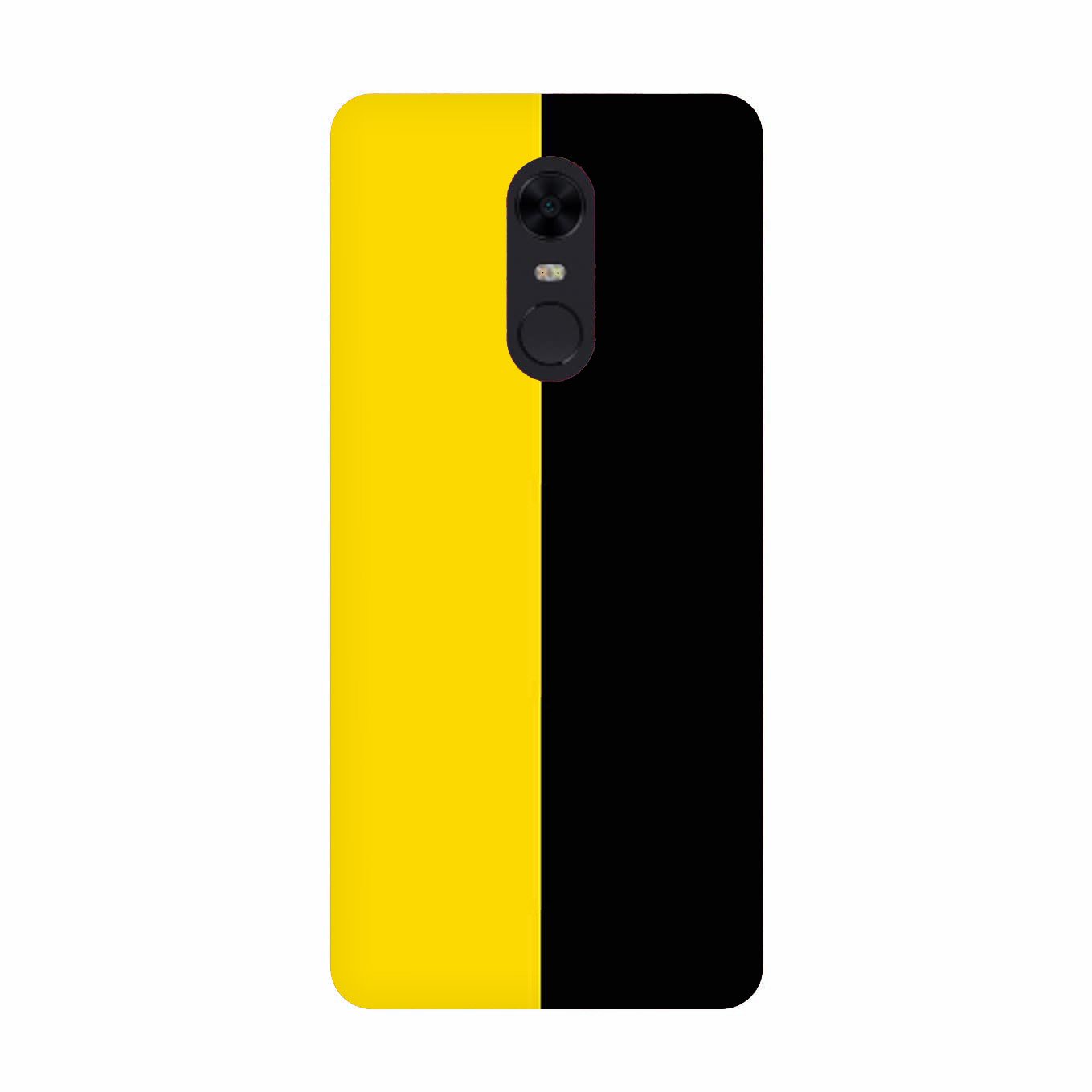 Black Yellow Pattern Mobile Back Case for Redmi 5  (Design - 397)