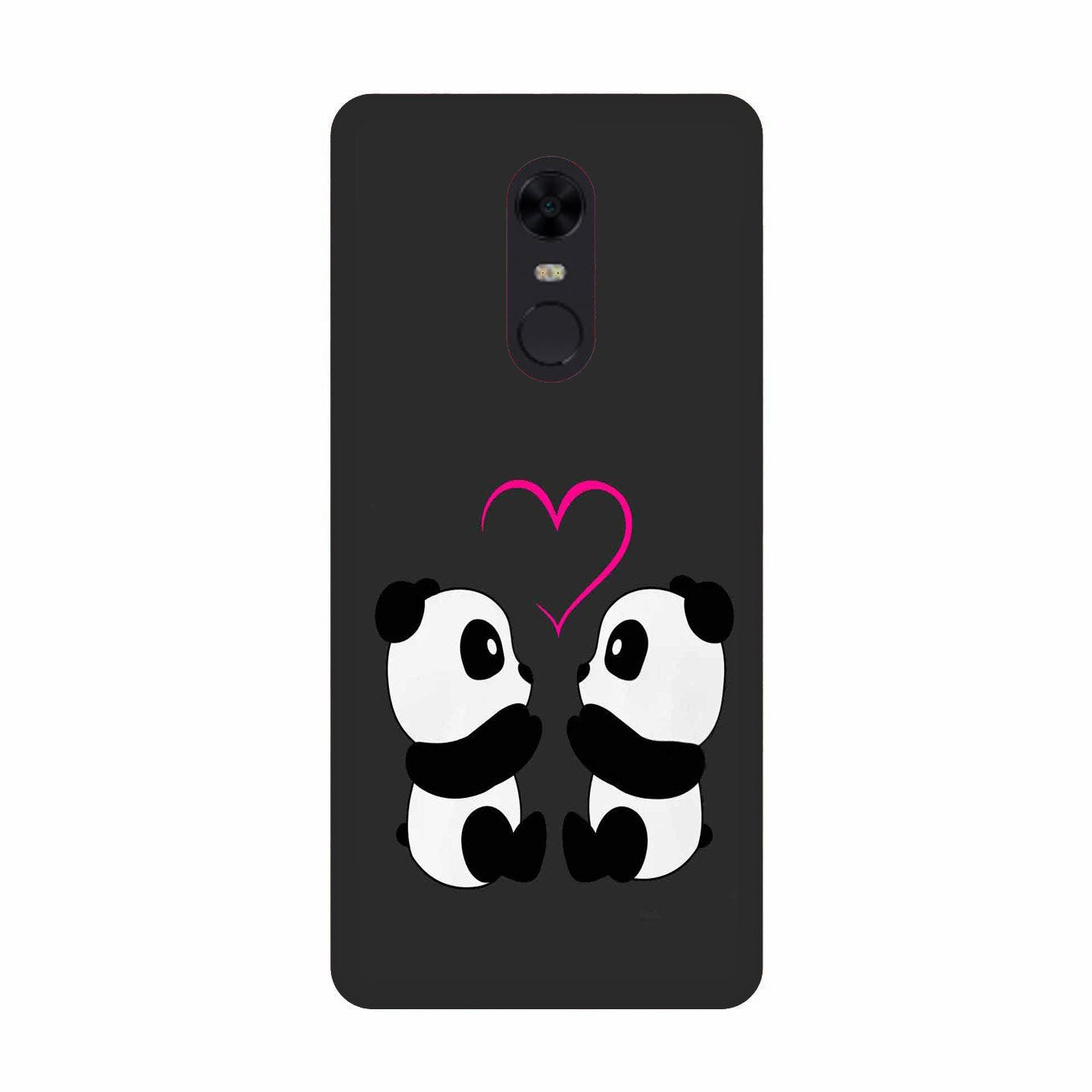 Panda Love Mobile Back Case for Redmi Note 5  (Design - 398)