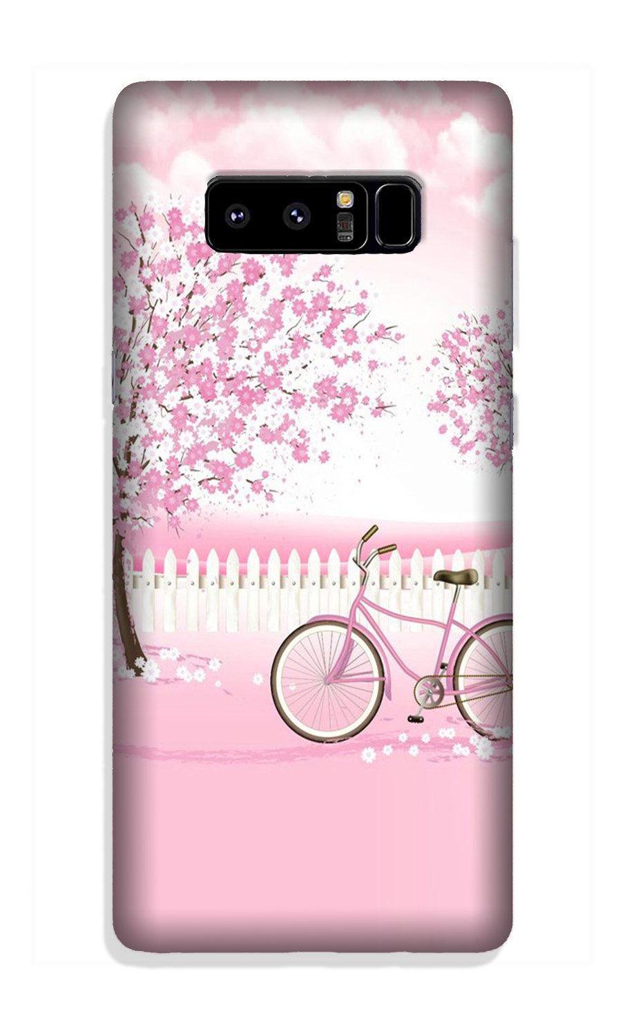 Pink Flowers Cycle Case for Galaxy Note 8(Design - 102)
