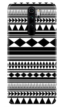 Black white Pattern Mobile Back Case for Redmi Note 8 Pro (Design - 5)