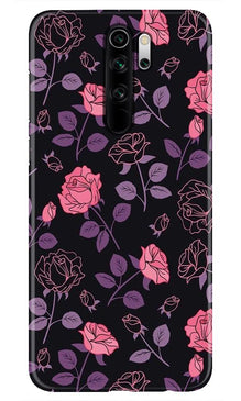 Rose Black Background Mobile Back Case for Redmi Note 8 Pro (Design - 27)