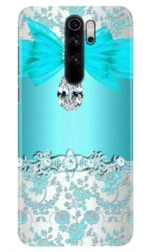 Shinny Blue Background Mobile Back Case for Redmi Note 8 Pro (Design - 32)