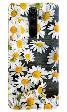 White flowers2 Mobile Back Case for Redmi Note 8 Pro (Design - 62)