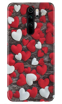 Red White Hearts Mobile Back Case for Redmi Note 8 Pro  (Design - 105) (Design - 105)