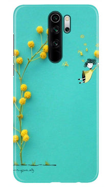 Flowers Girl Mobile Back Case for Redmi Note 8 Pro (Design - 216)