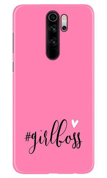 Girl Boss Pink Mobile Back Case for Redmi Note 8 Pro (Design - 269)