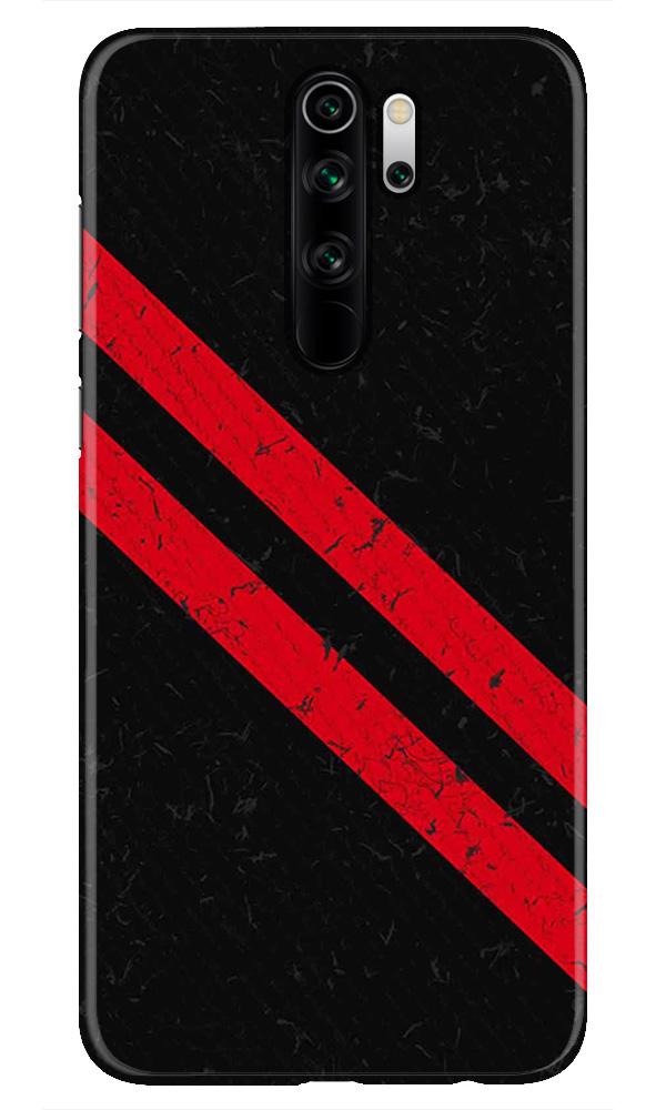 Black Red Pattern Mobile Back Case for Redmi Note 8 Pro  (Design - 373)