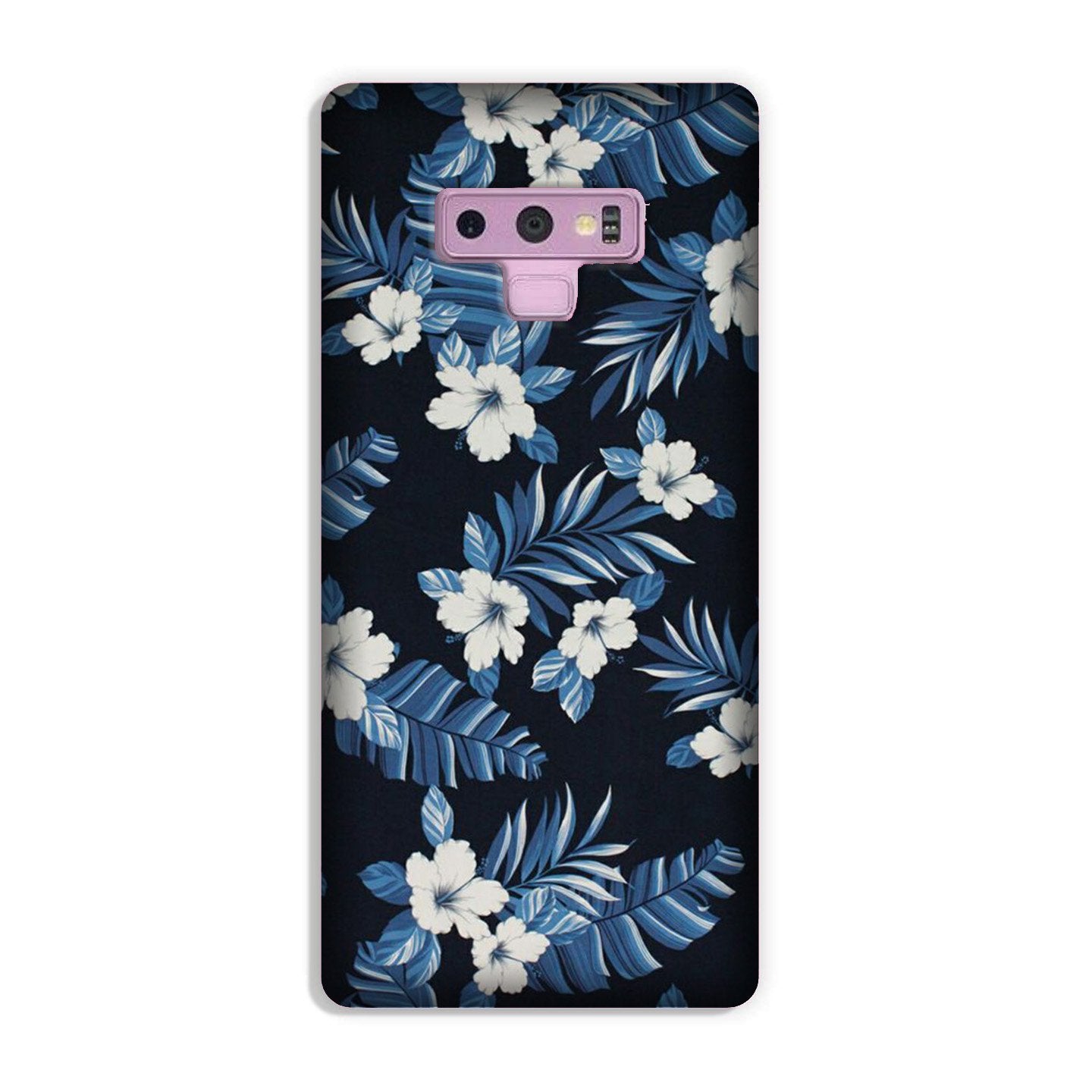 White flowers Blue Background2 Case for Galaxy Note 9