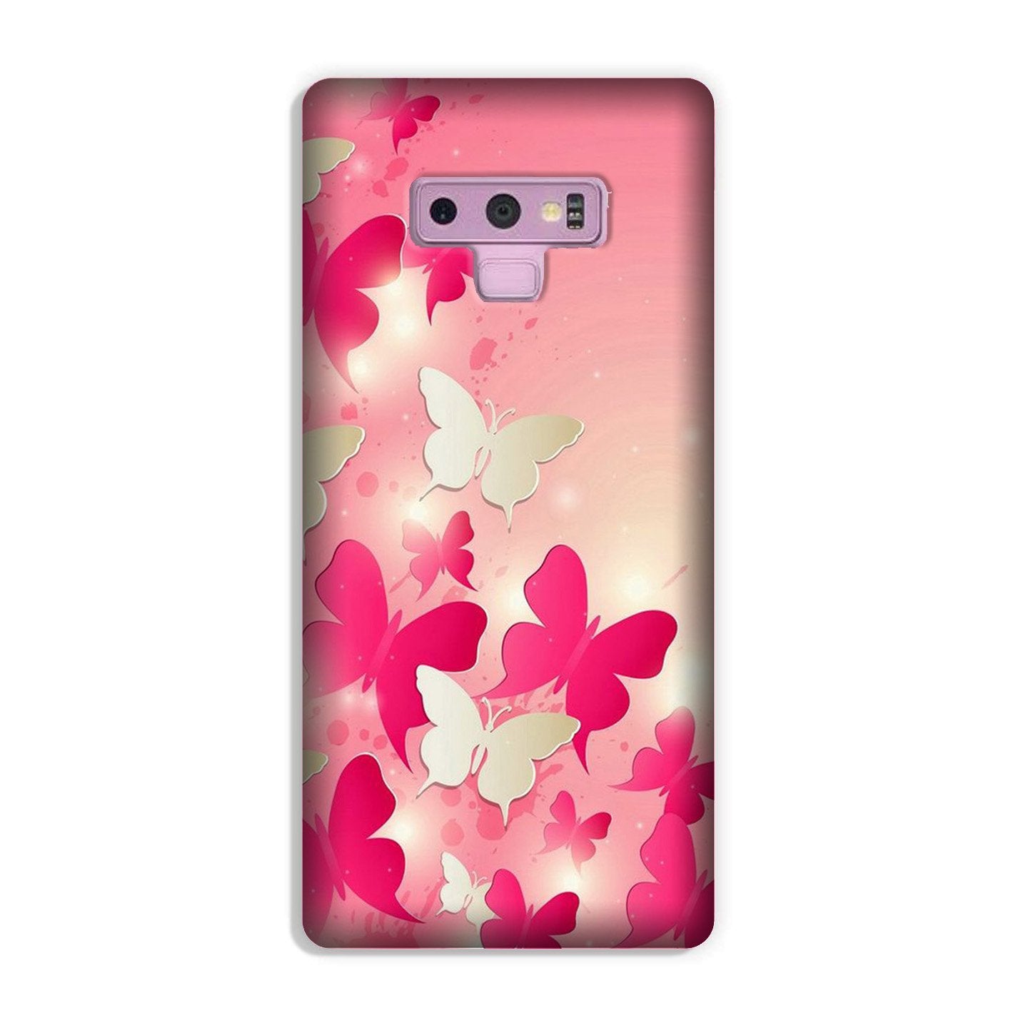 White Pick Butterflies Case for Galaxy Note 9