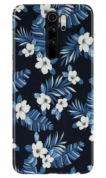 White flowers Blue Background2 Mobile Back Case for Xiaomi Redmi 9 Prime (Design - 15)