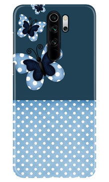 White dots Butterfly Mobile Back Case for Xiaomi Redmi 9 Prime (Design - 31)