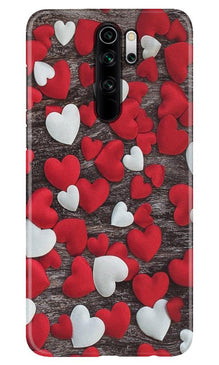 Red White Hearts Mobile Back Case for Xiaomi Redmi 9 Prime  (Design - 105)
