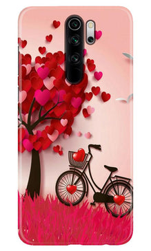 Red Heart Cycle Mobile Back Case for Xiaomi Redmi 9 Prime (Design - 222)