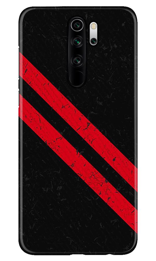 Black Red Pattern Mobile Back Case for Poco M2 (Design - 373)