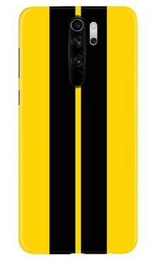 Black Yellow Pattern Mobile Back Case for Xiaomi Redmi 9 Prime (Design - 377)