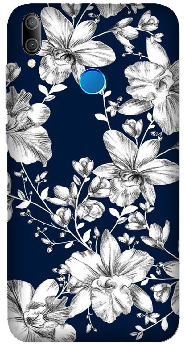 White flowers Blue Background Case for Asus Zenfone Max Pro M1