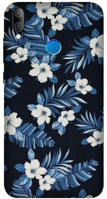 White flowers Blue Background2 Mobile Back Case for Asus Zenfone Max M1 (Design - 15)