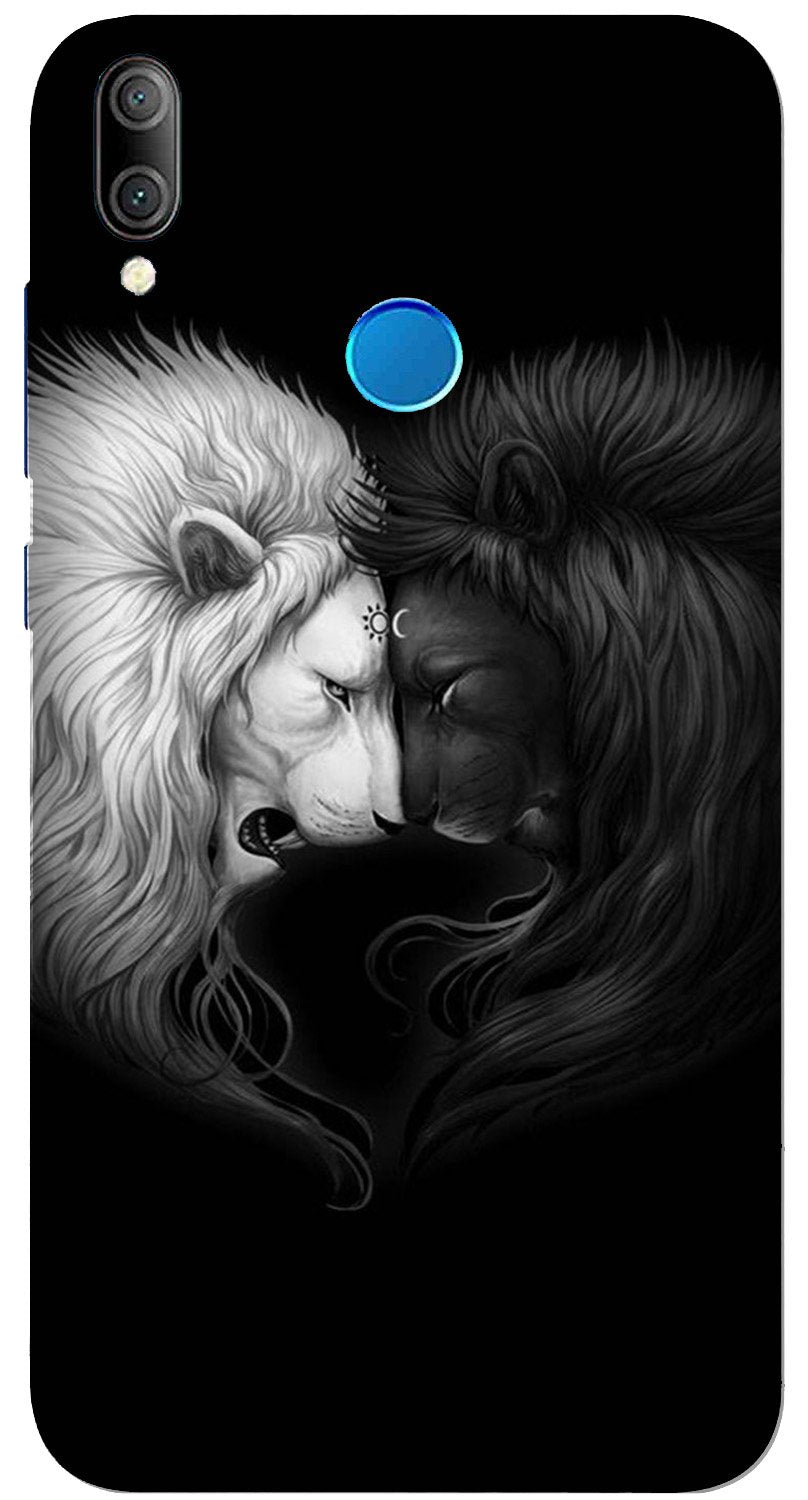 Dark White Lion Case for Realme 3 Pro  (Design - 140)