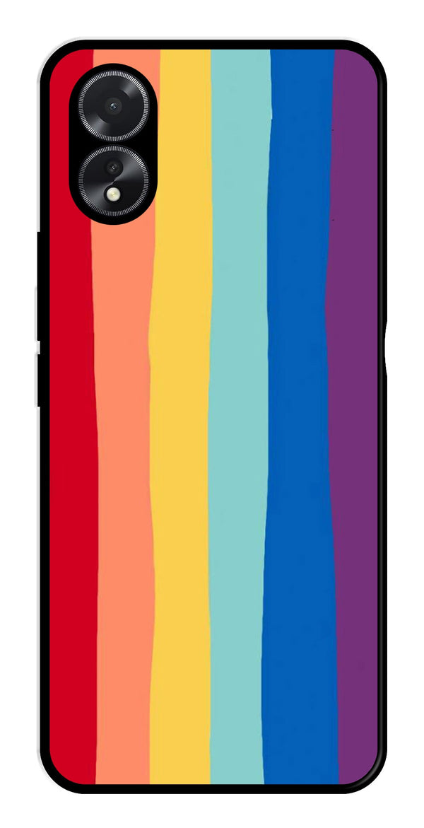 Rainbow MultiColor Metal Mobile Case for Oppo A18   (Design No -03)