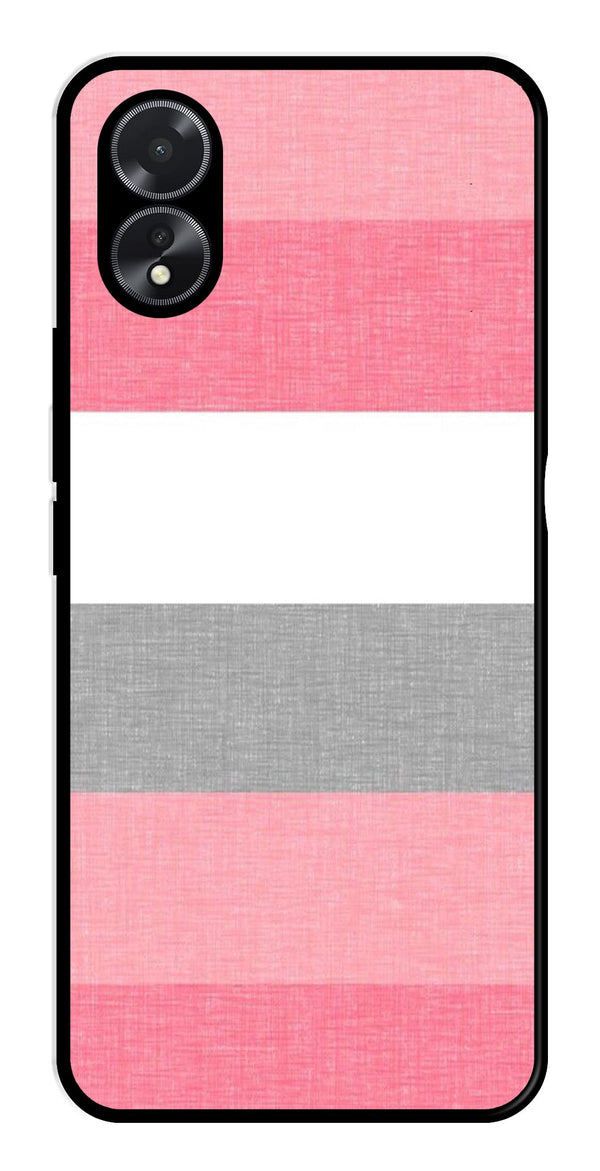 Pink Pattern Metal Mobile Case for Oppo A18   (Design No -23)