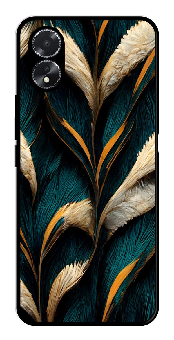 Feathers Metal Mobile Case for Oppo A18   (Design No -30)