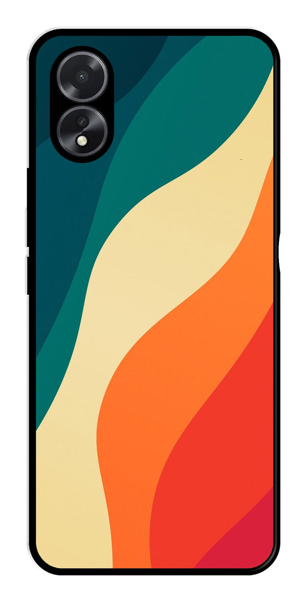 Muted Rainbow Metal Mobile Case for Oppo A18   (Design No -39)