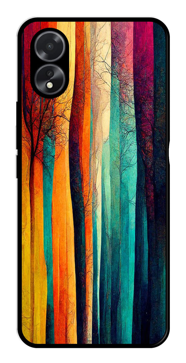 Modern Art Colorful Metal Mobile Case for Oppo A18   (Design No -47)