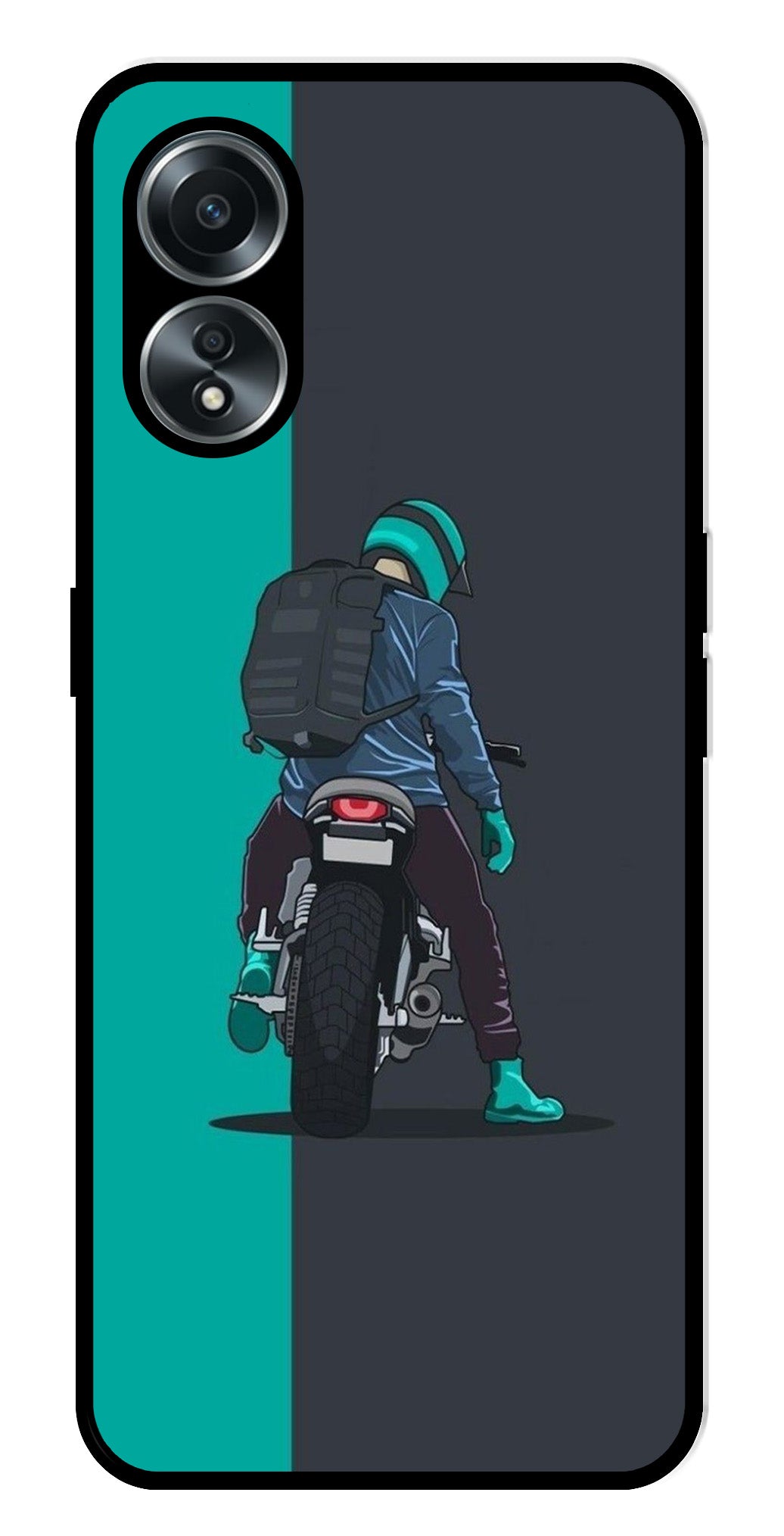 Bike Lover Metal Mobile Case for Oppo A58 4G    (Design No -05)