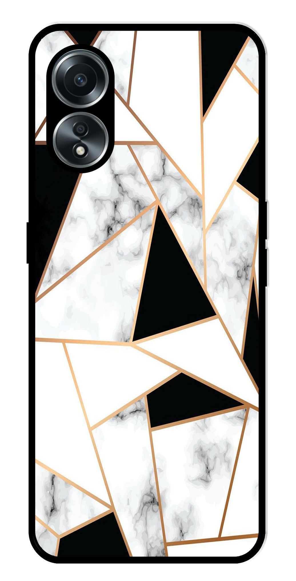 Marble Design2 Metal Mobile Case for Oppo A58 4G    (Design No -08)