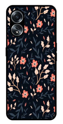 Floral Pattern Metal Mobile Case for Oppo A58 4G