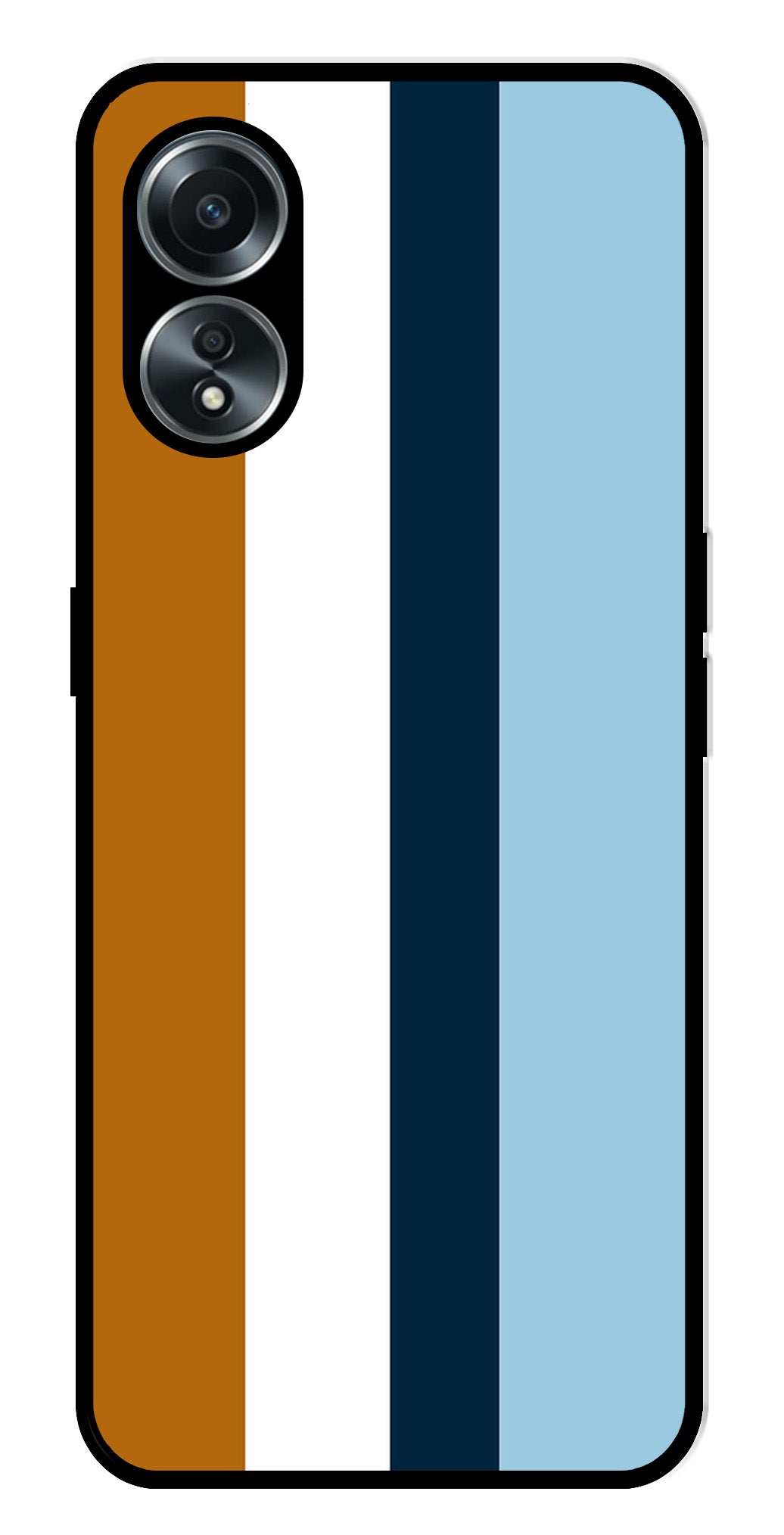 MultiColor Pattern Metal Mobile Case for Oppo A58 4G    (Design No -17)