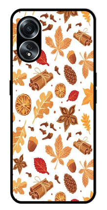 Autumn Leaf Metal Mobile Case for Oppo A58 4G