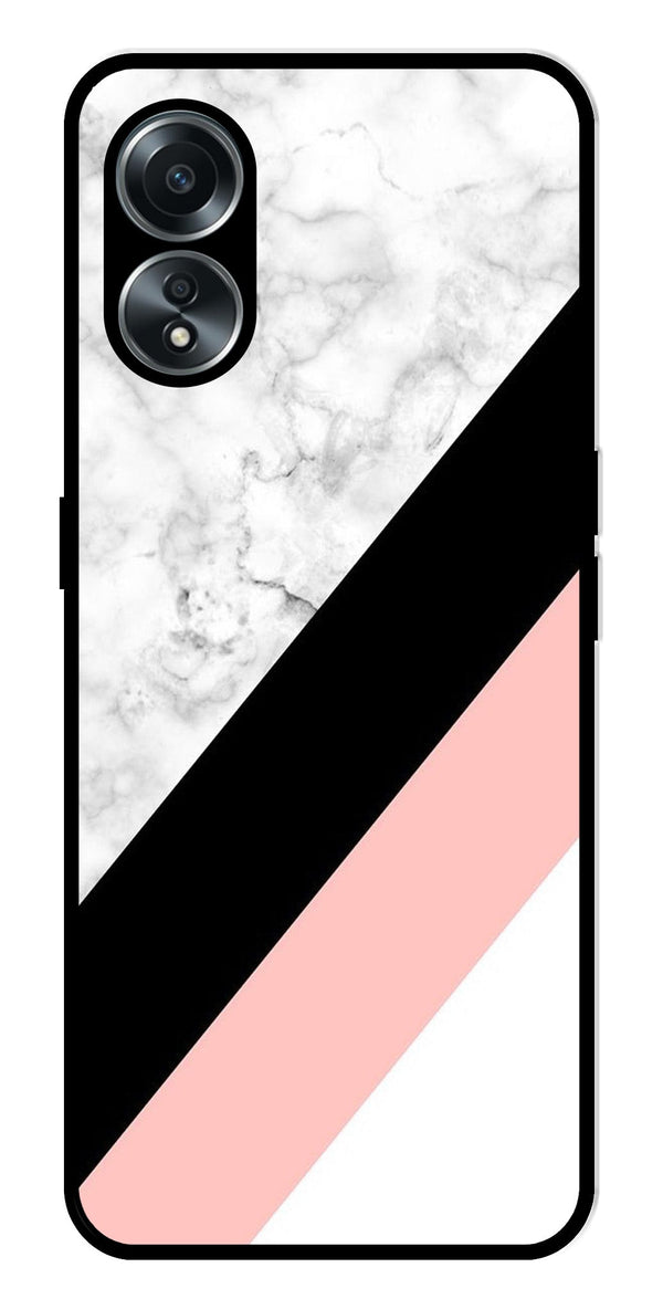 Marble Design Metal Mobile Case for Oppo A58 4G    (Design No -24)