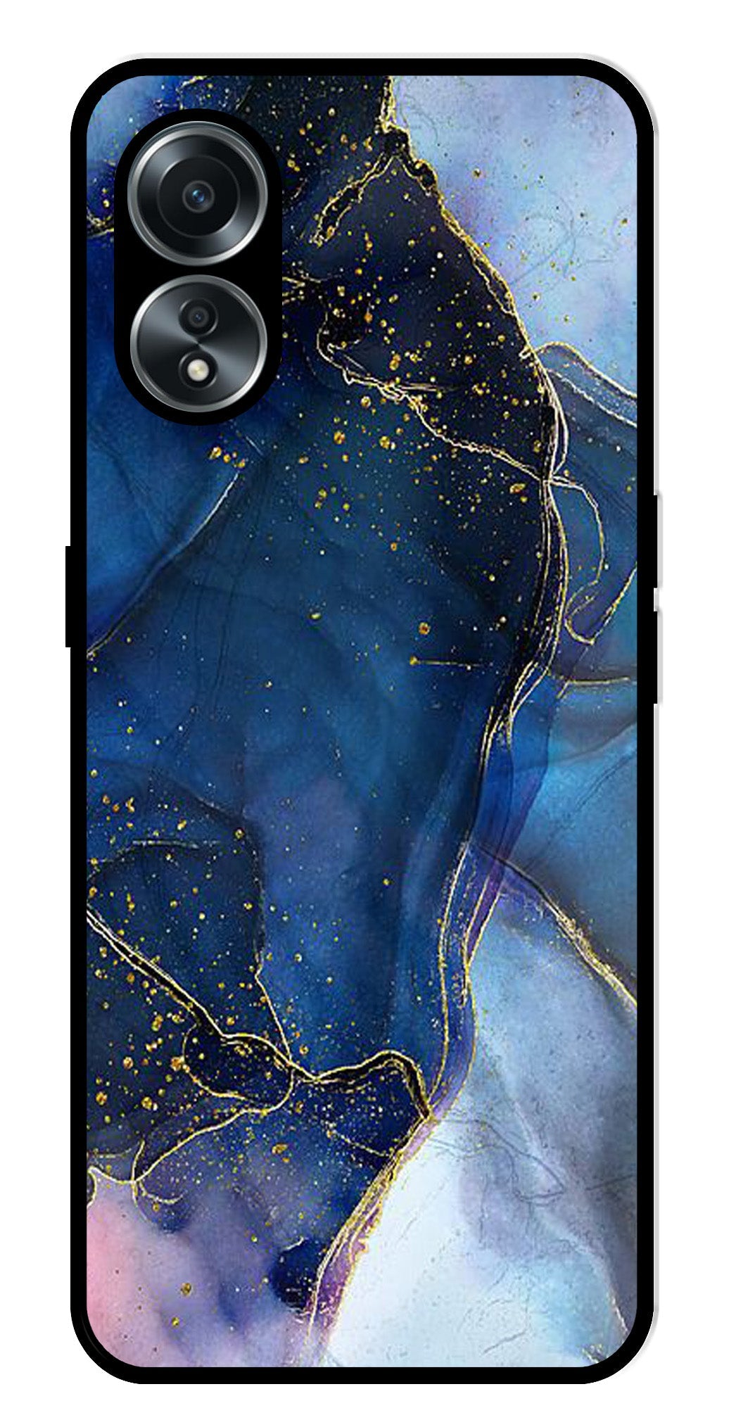 Blue Marble Metal Mobile Case for Oppo A58 4G    (Design No -34)