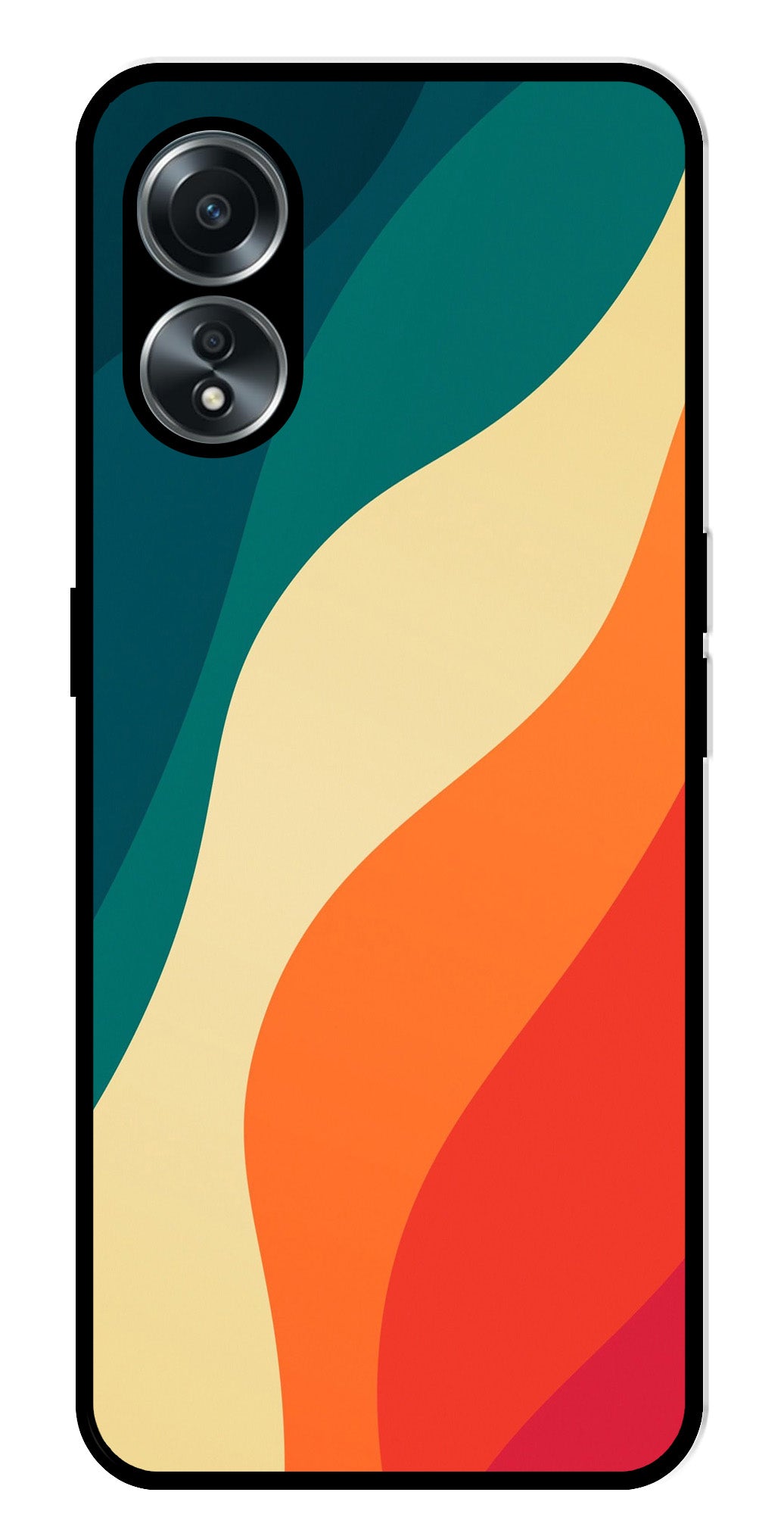 Muted Rainbow Metal Mobile Case for Oppo A58 4G    (Design No -39)