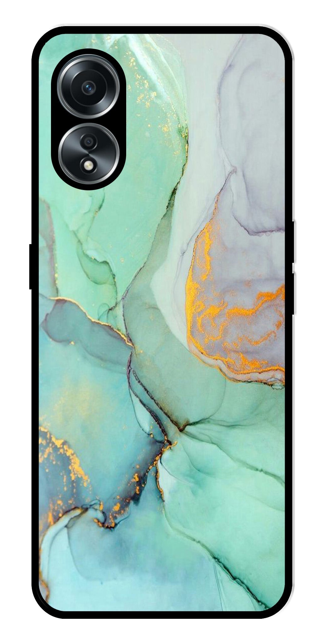 Marble Design Metal Mobile Case for Oppo A58 4G    (Design No -46)
