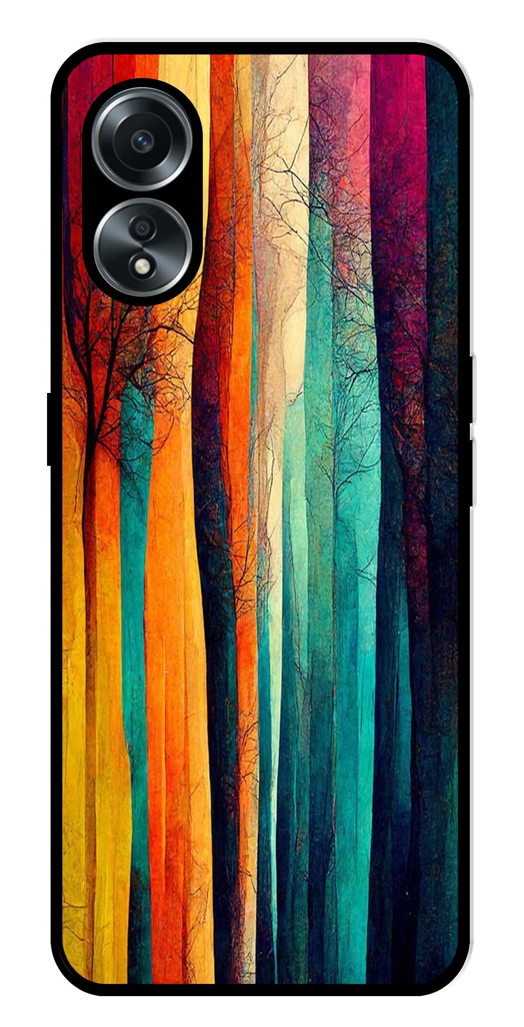 Modern Art Colorful Metal Mobile Case for Oppo A58 4G    (Design No -47)