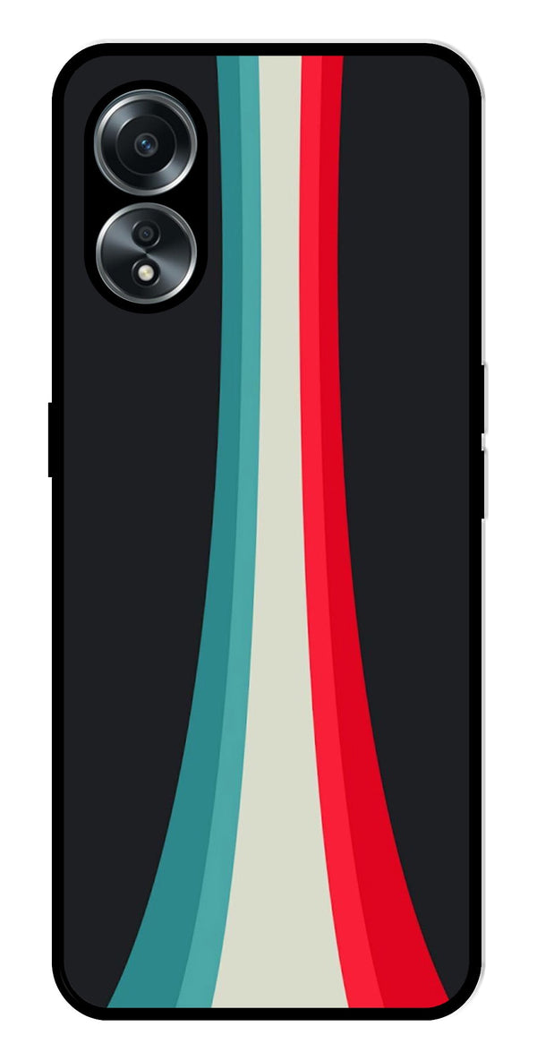 Modern Art Colorful Metal Mobile Case for Oppo A58 4G    (Design No -48)