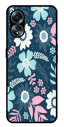 Flower Leaves Design Metal Mobile Case for Oppo A58 4G
