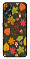 Leaves Design Metal Mobile Case for Oppo A58 4G    (Design No -51)