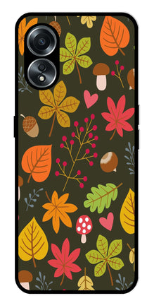 Leaves Design Metal Mobile Case for Oppo A58 4G