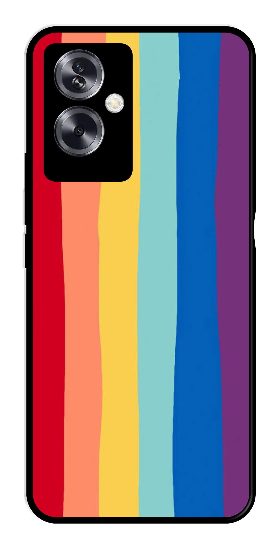 Rainbow MultiColor Metal Mobile Case for Oppo A79 5G    (Design No -03)